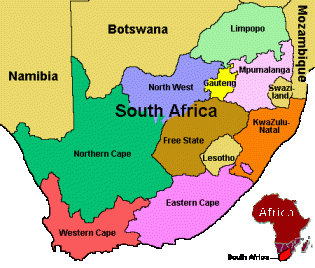political-south-africa-map