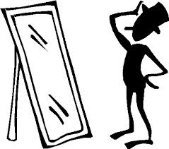 looking in the mirror