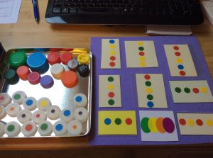 bottle tops and pairwork game